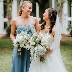 Weddington Way Dresses - Weddington Way Dusty Blue Strapless Dress Weddington Way Dresses - Weddington Way Dusty Blue Strapless Dress